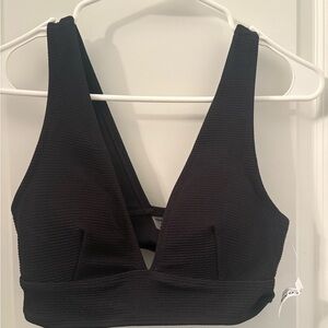 NWT Old Navy Black Textured Swimsuit Bikini Top Size M